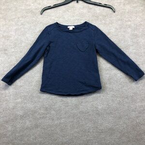 J. Crew Crewcuts long sleeve shirt navy blue shirt with heart size XS (4-5)